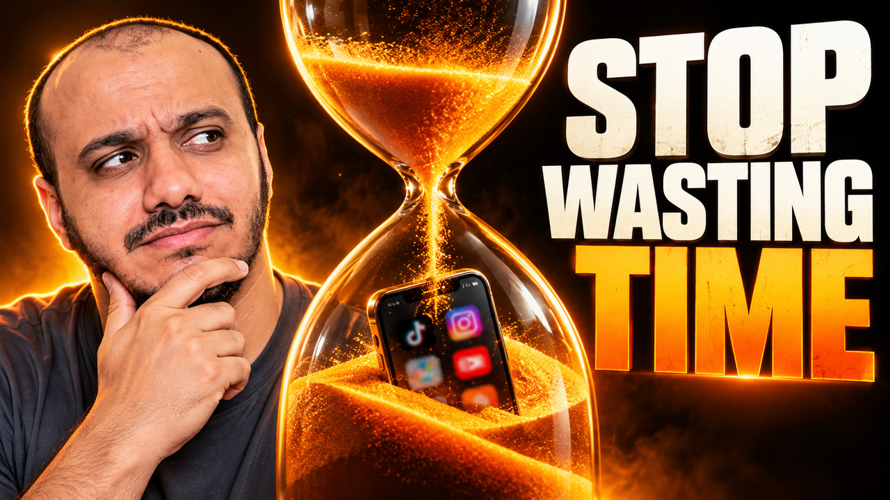 Stop Wasting Time — thumbnail design