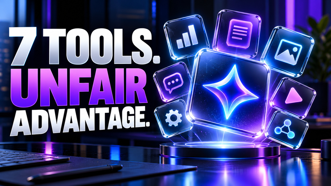 7 Tools. Unfair Advantage. — thumbnail design